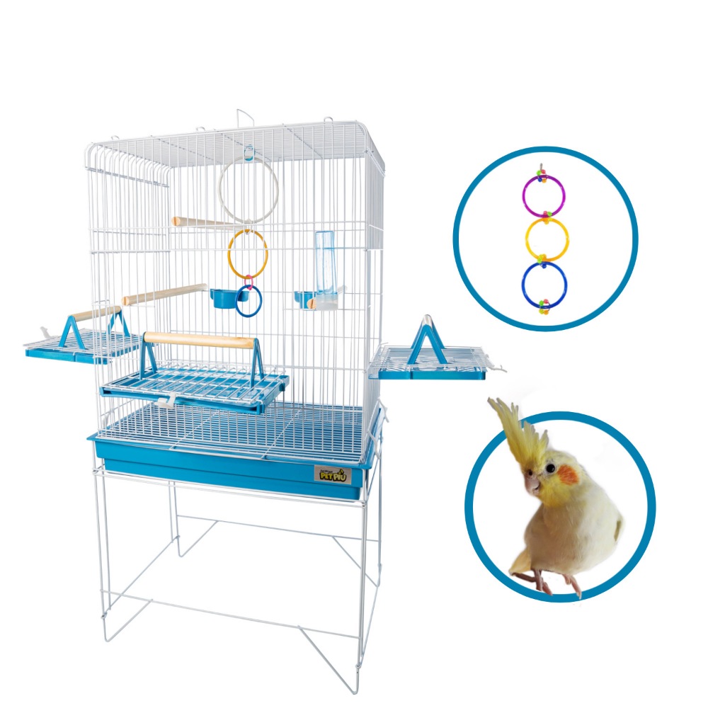 Viveiro Gaiola Pássaros Calopsita Aves Triplex Diversas Cores Fácil Montagem Acompanha Comedouro e Bebedouro em Oferta na Shopee