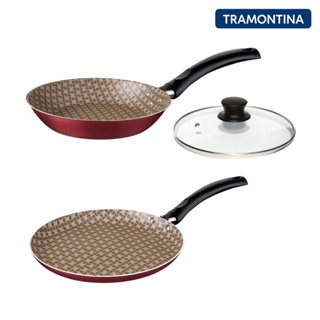 Frigideira Antiaderente Tramontina 20 Cm + Panquequeira Omeleteira Antiaderente Tramontina 22 Cm em Oferta na Shopee