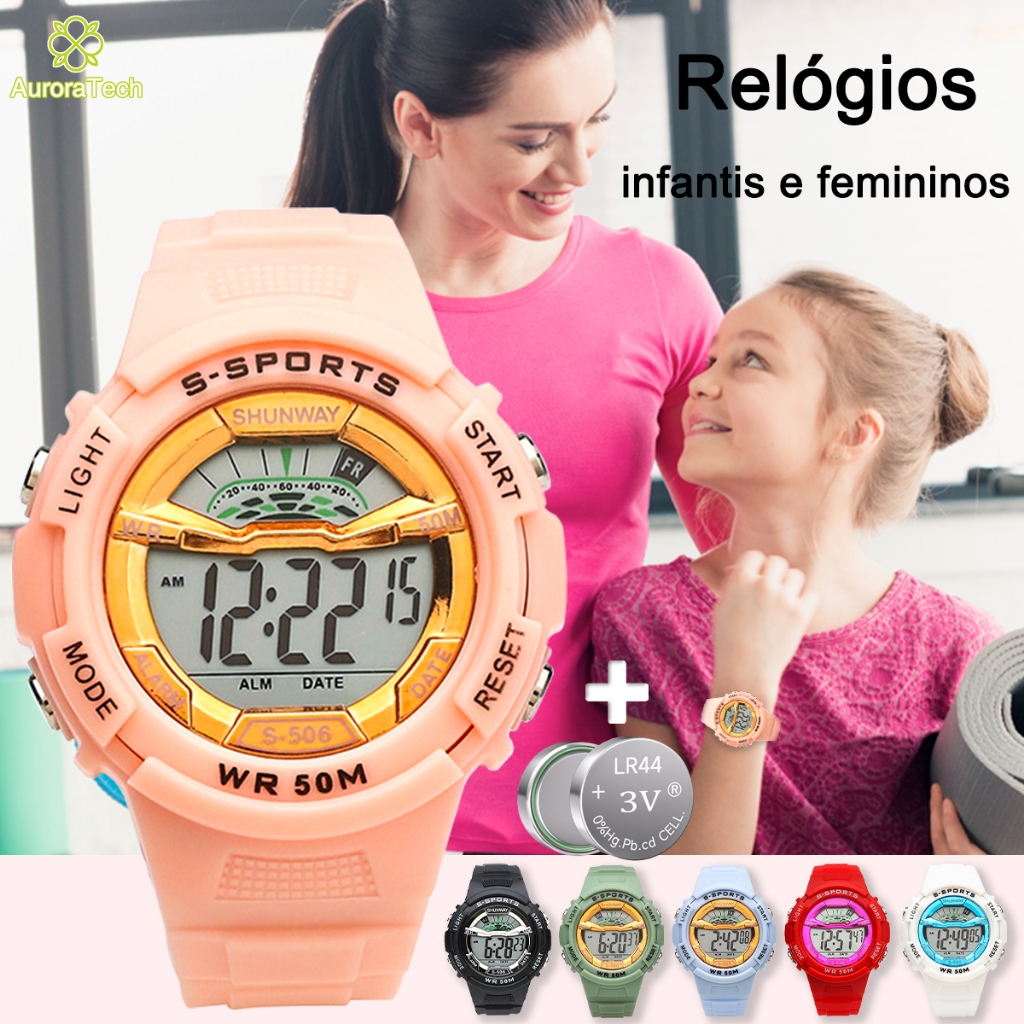 Relógio Digital A Prova De Água para Infantil Relogios Infantils Multifuncional Feminino De Moda Esportivo Com LED S506 em Oferta na Shopee