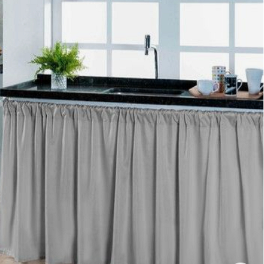 Cortina De Pia 2,80X0,80 Para Cozinha Tecido Oxford Decoração de Cozinha