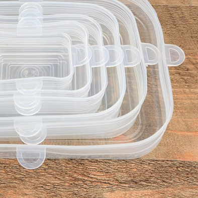 12 Quadrado Tampas Tampa Silicone Elastica Reutilizável Elástica Para Potes Tapoer Panela em Oferta na Shopee