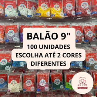 Balão Bexiga para Festa 9 polegadas 100 unidades Redondo Pic Pic 2 Pacotes em Oferta na Shopee