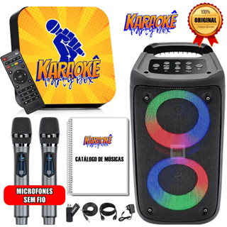 Karaoke Party Box +2 Microfones Sem Fio +Caixa De Som +2000 Músicas +Catálogo +Sistema Com Pontuação em Oferta na Shopee