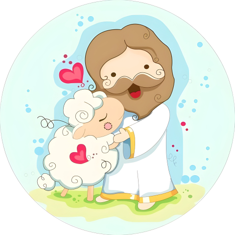 Painel Festa Infantil Redondo Jesus Cute Ovelhinha Coração Fundo + Arco, Suporte incluso. Fazemos personalizado com qualquer tema. Confeccionado em Lona fosca, impressão de alta resolução. cenário Circular p/ Decoraçõe