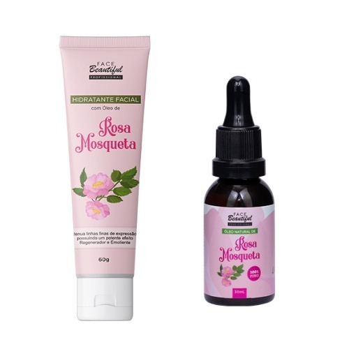 Kit Hidratante Facial Rosa Mosqueta Bisnaga + Óleo Natural De Rosa Mosqueta