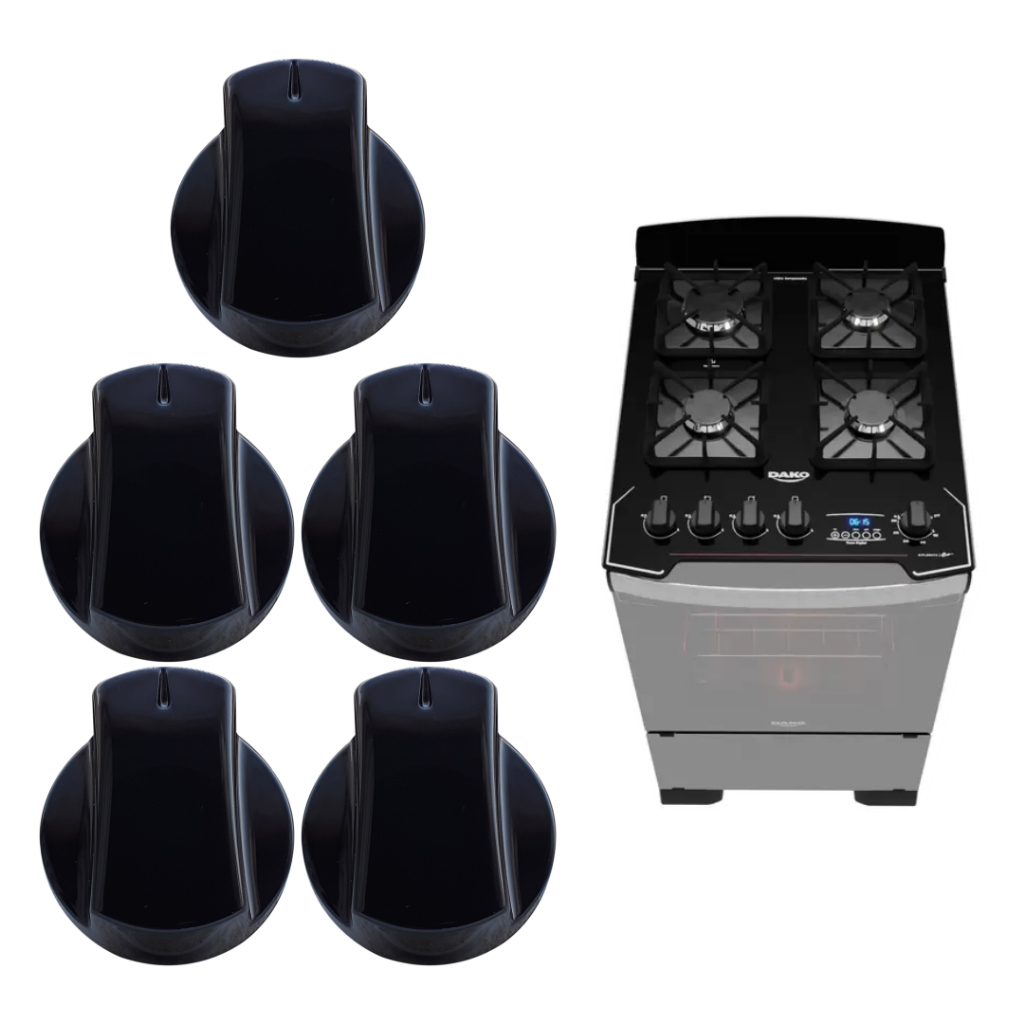 Kit 5 Botões Fogão Dako Diplomata Glass Grill Style Bivolt ORIGINAIS