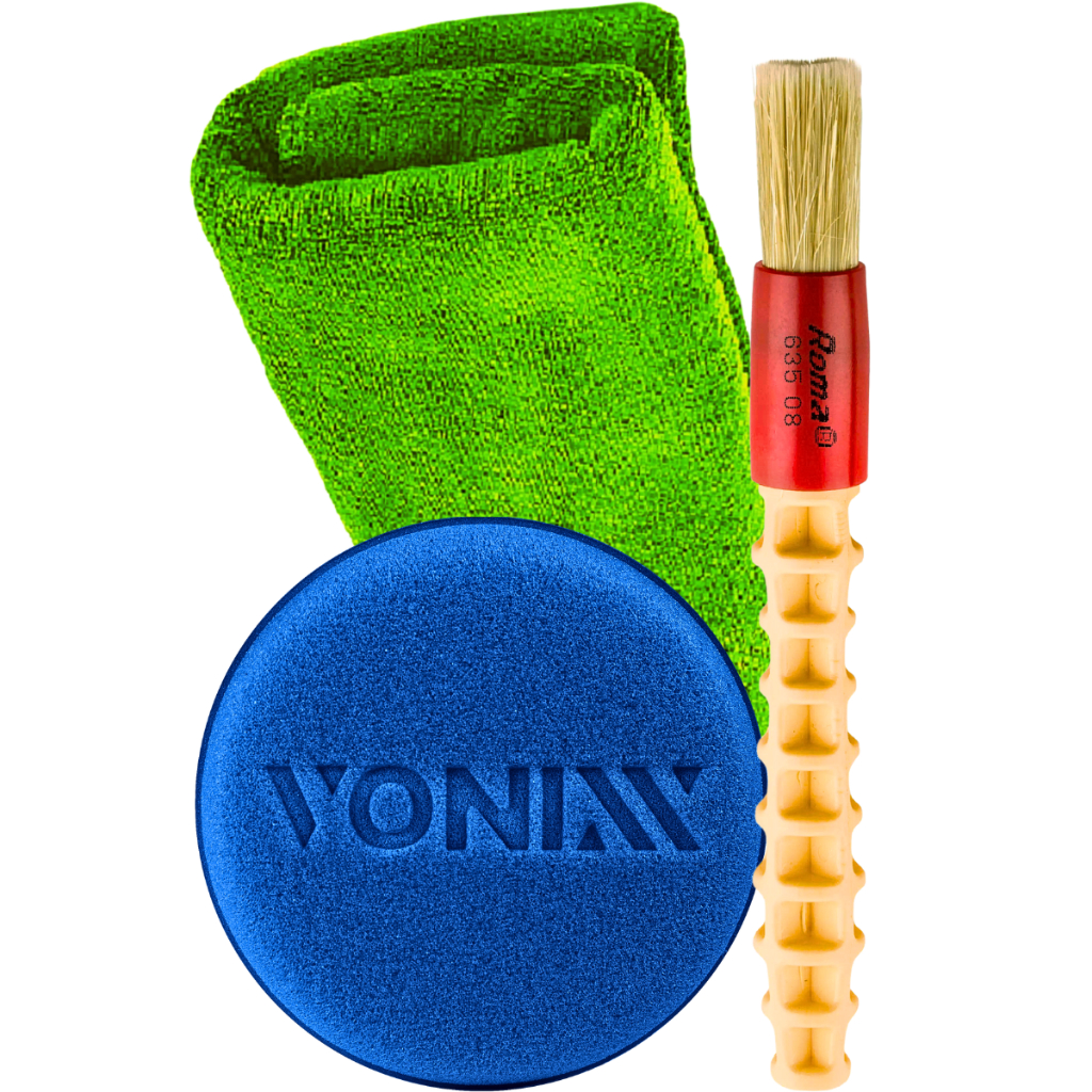 Kit Limpeza Automotiva Pano Toalha Flanela de Microfibra + Pincel Detalhamento + Aplicador de Espuma Vonixx em Oferta na Shopee