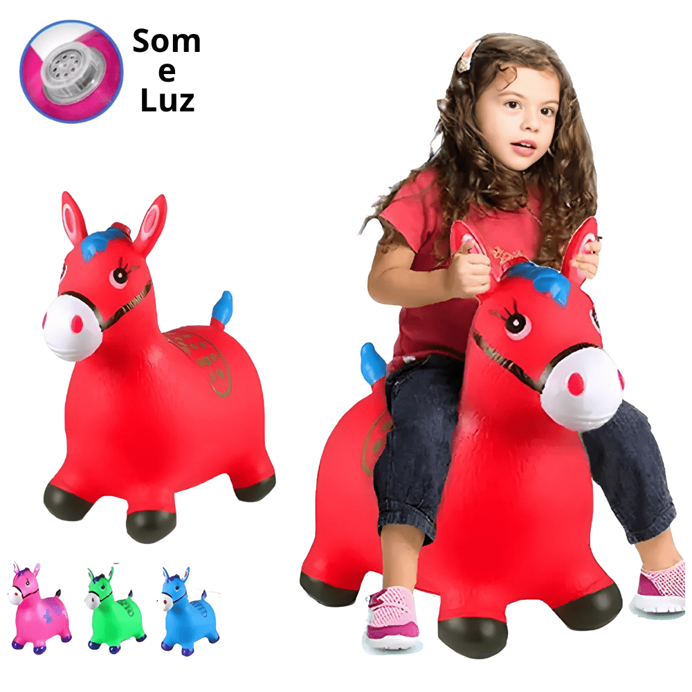 Cavalinho Upa Upa Burrinho Pula Pula Brinquedo Infantil Cavalo Vaquinha Pocoto Inflável Musical