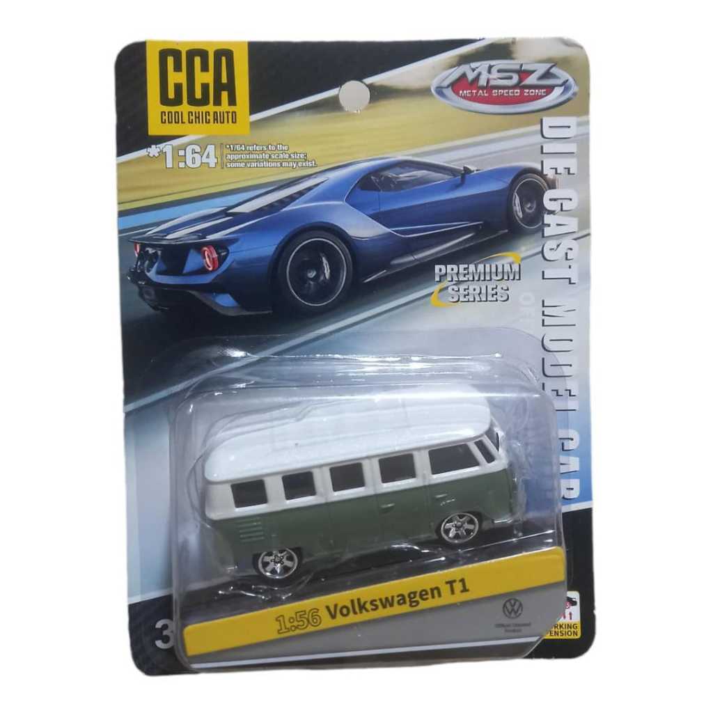 Miniatura VOLKSWAGEN T1 KOMBI (Samba) - Escala 1:56 -  Metal Speed Zone - CCA