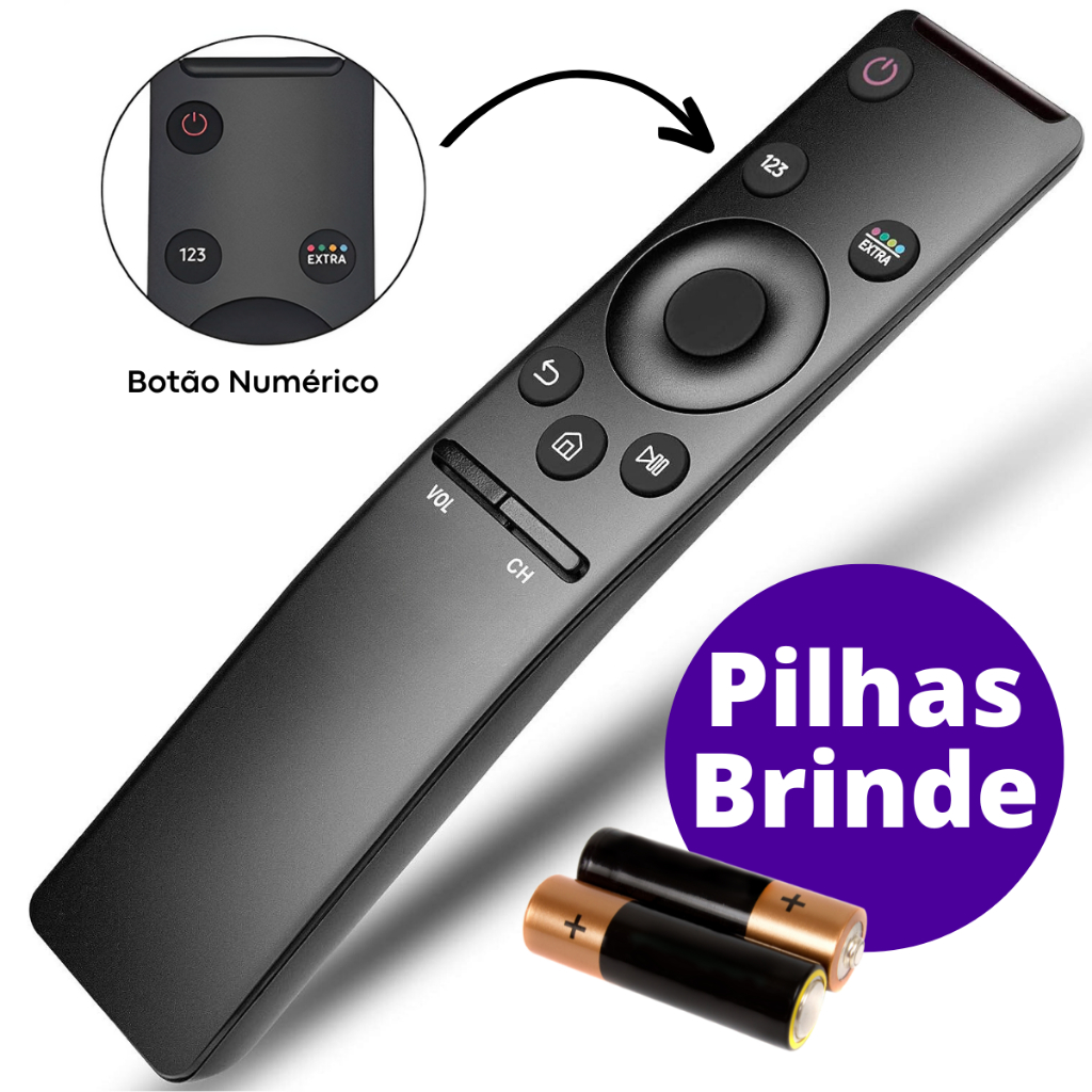 Controle Remoto Smart Compatível Com Samsung 4k Sky-8061