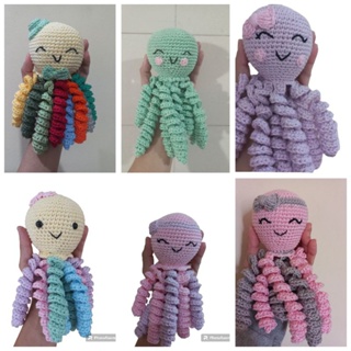Polvo terapêutico amigurumi crochê bebê recém nascido em Oferta na Shopee