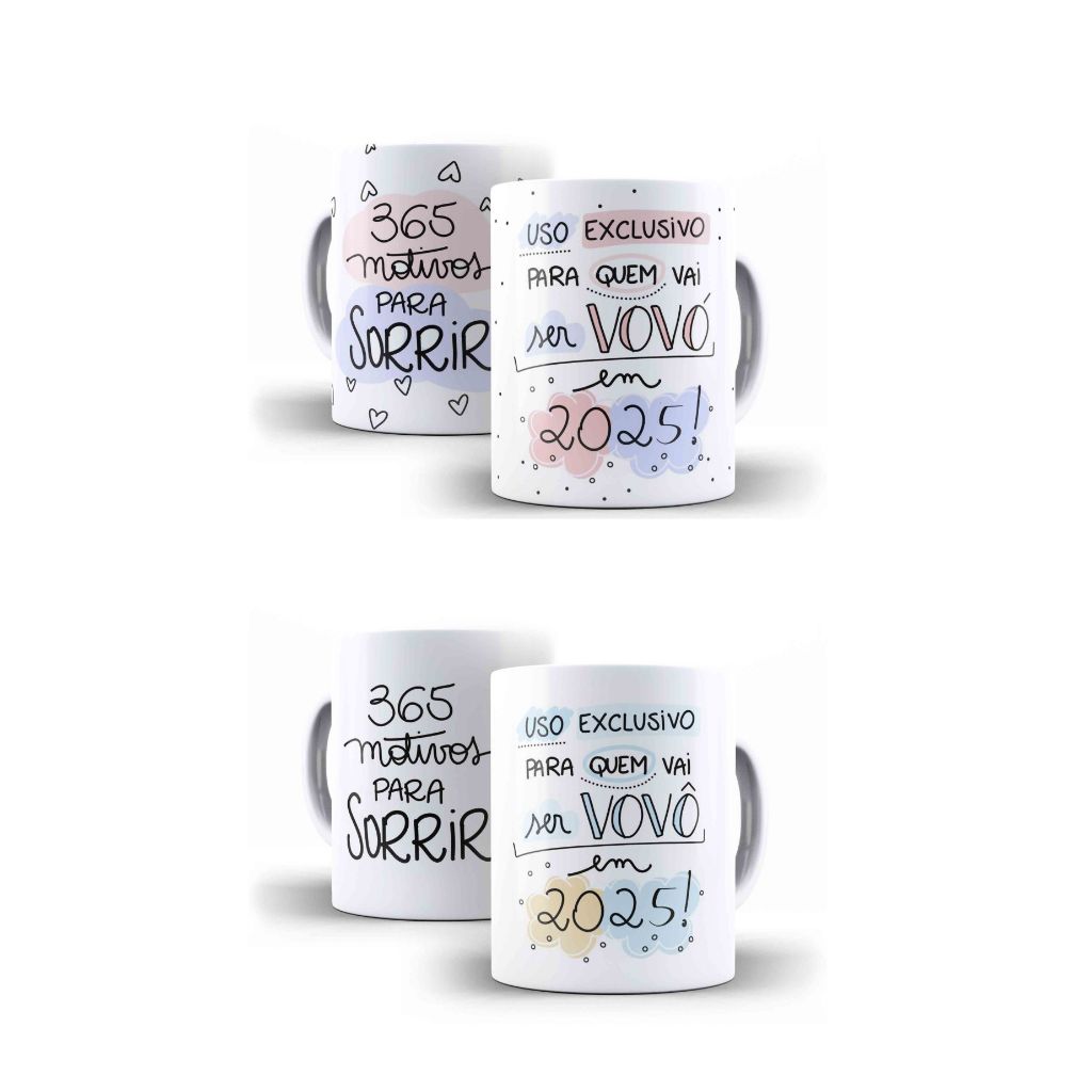 Kit 02 Canecas Para Quem Vai Ser Vovó e Vovô Em 2025