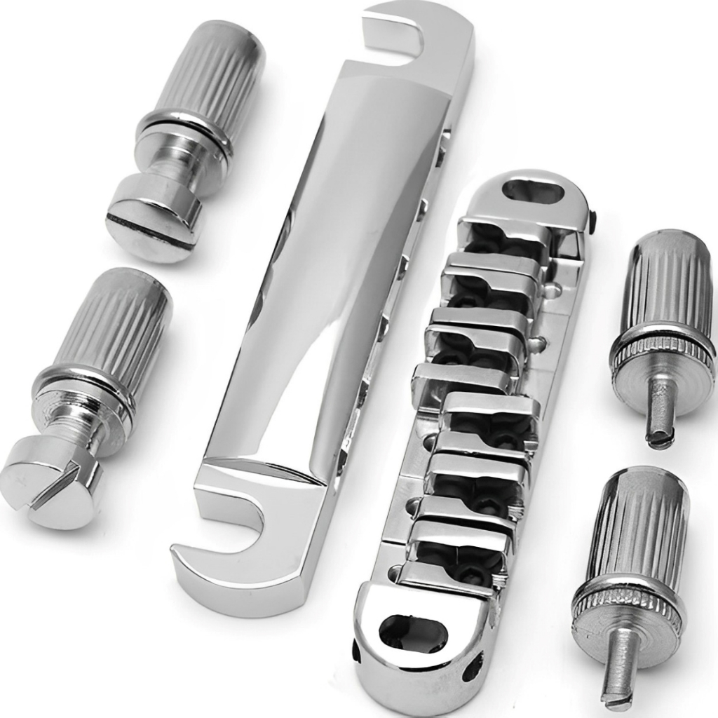 Ponte Prata Cromada Tune-o-matic Cordal Cavalete Para Guitarra Les Paul Lp