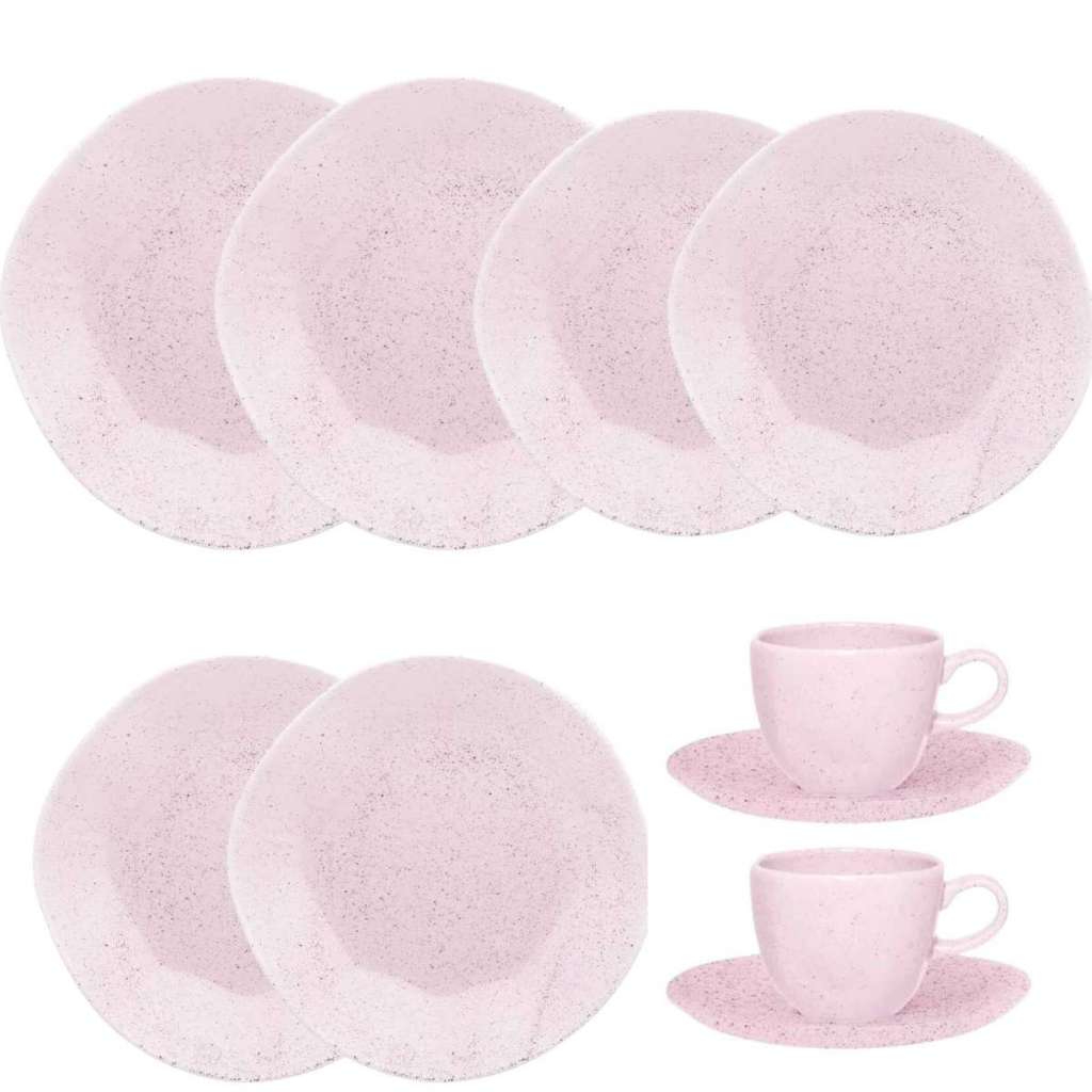 Conjunto de Jantar 10 Pçs Ryo Pink Sand Oxford