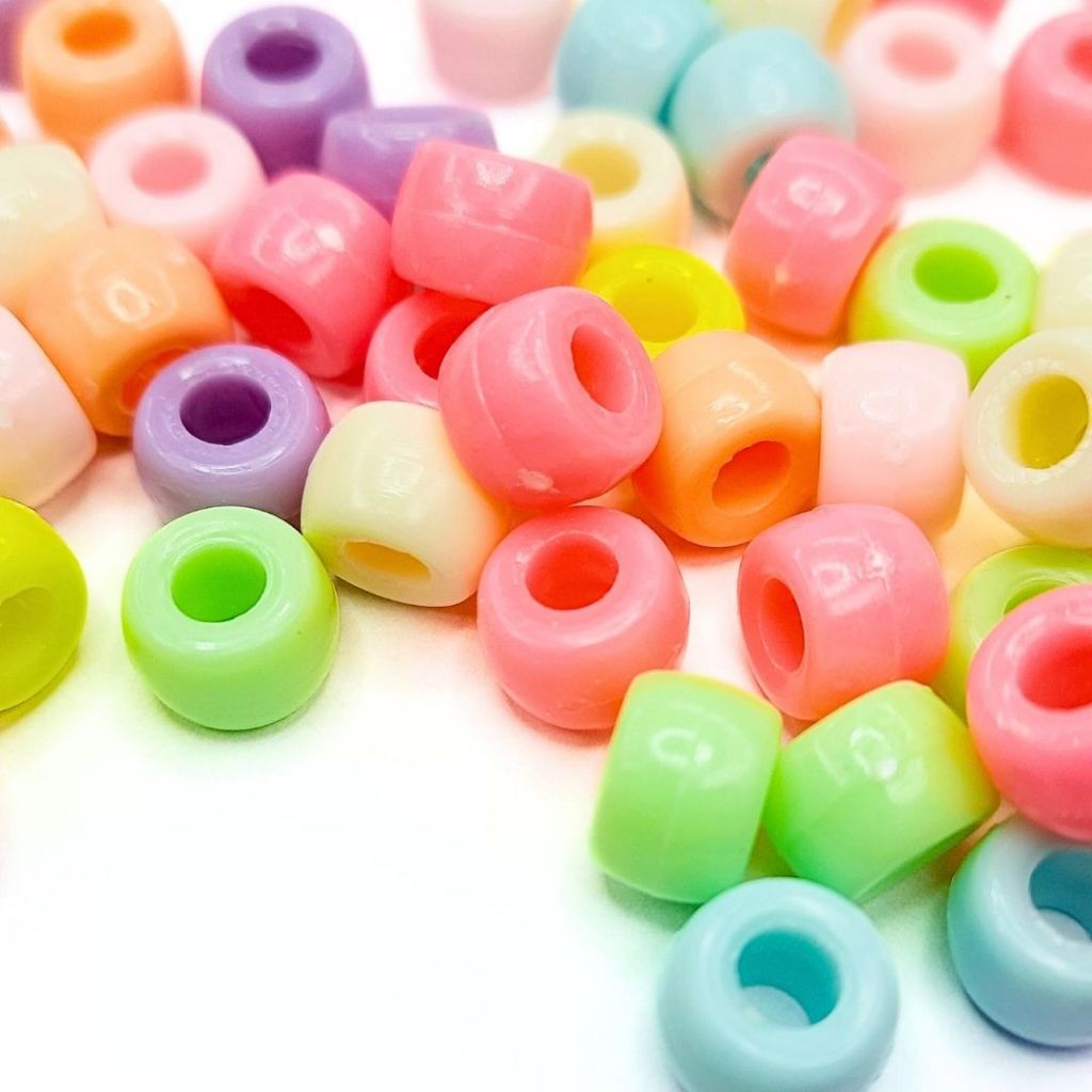 Miçanga Acrílica Tererê 6x8mm furo passante - Cores Candy - 25g