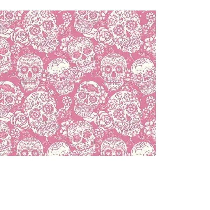 Tecido Tricoline Caveira Mexicana Rosa - 1.00MT X 1.50MT 100% Algodão