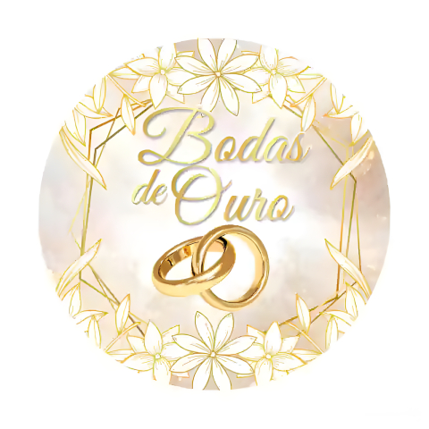 Painel Festa Infantil Redondo Casamento Bodas de Ouro 50 Anos + Arco, Suporte incluso. Fazemos personalizado com qualquer tema. Confeccionado em Lona fosca, impressão de alta resolução. cenário Circular p/ Decoraçõe