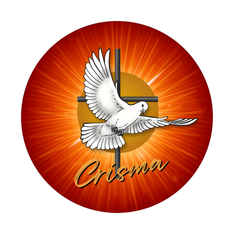 Painel Festa Infantil Redondo Católico Crisma Espirito Santo Raios de Bençãos + Arco, Suporte incluso. Fazemos personalizado com qualquer tema. Confeccionado em Lona fosca, impressão de alta resolução. cenário Circular p/ Decoraçõe