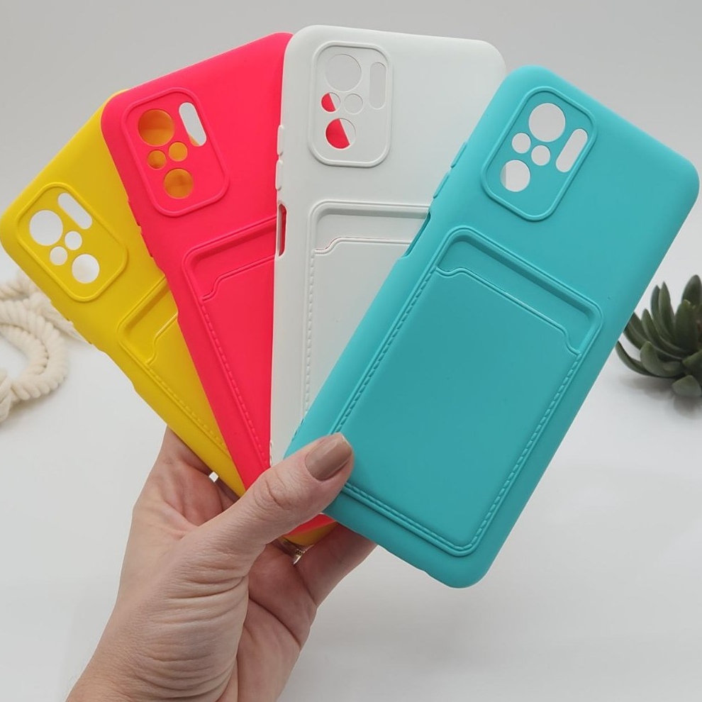 Capa Para Xiaomi Poco M5S / Note 10 4G / Note 10S Com Porta Cartão Silicone