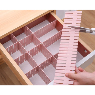 Kit com 4 Tiras Organizadora Divisória Gavetas Separador Colmeia Para Gavetas Ajustavel Estilo Cerca