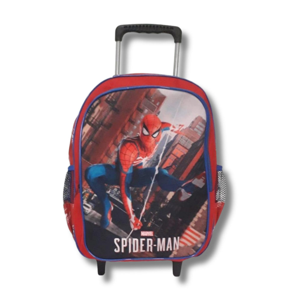 Mochila de Rodinha Menino Mochila Escolar Infantil Com Desenho Estampa Homem Aranha Mochila Infantil Grande C/Carrinho