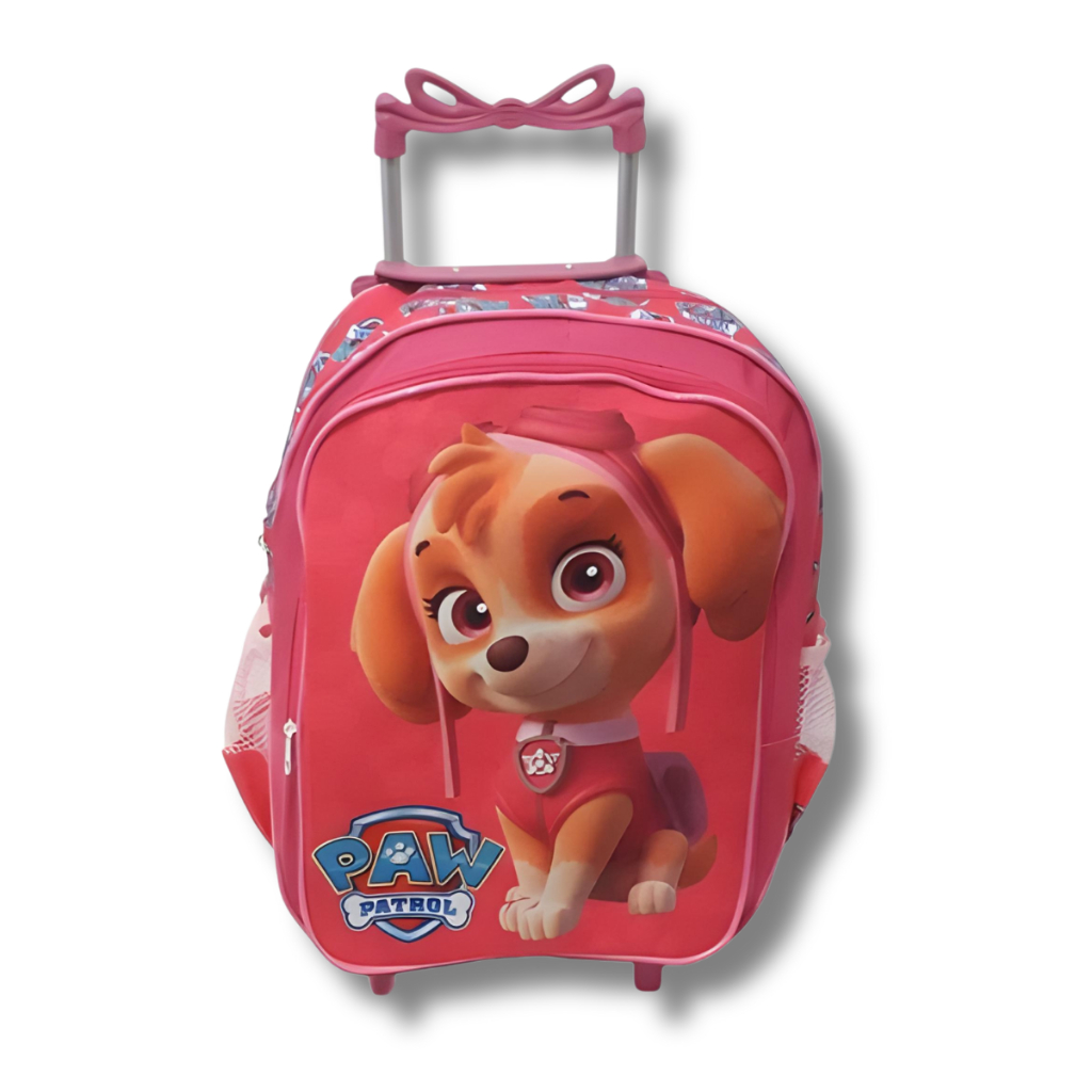 Mochila Escolar Infantil Tamanho G Mochila de Rodinhas Menina Mochila  com Desenho/Estampa Patrulha Canina Rosa