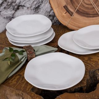 Prato Raso Branco Porcelana Ryo White 6 Unidades 27,5cm Oxford