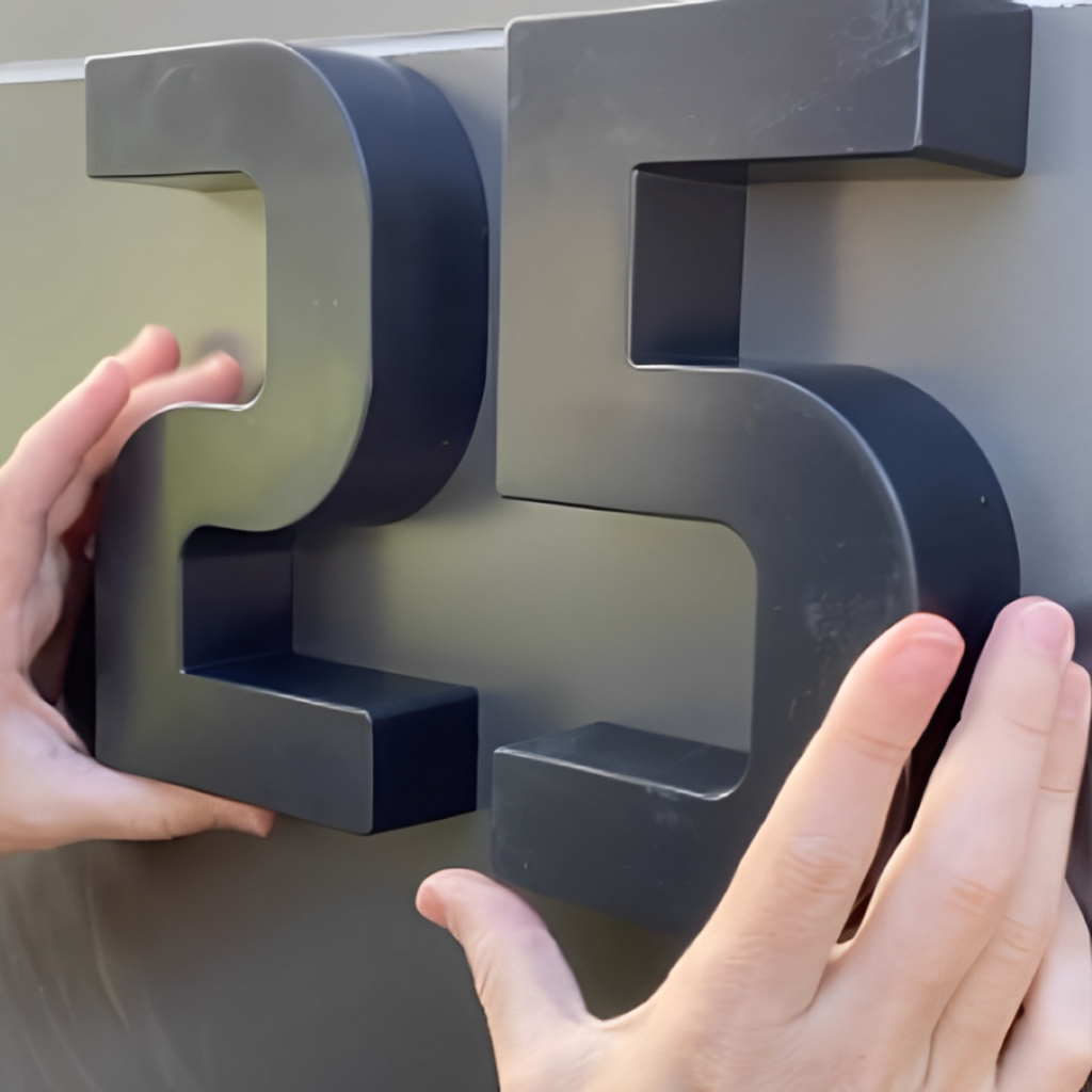 Número Residencial Comercial Facchada em ABS 19cm 3D com Sistema de Encaixe Fácil Instalação preto em Oferta na Shopee