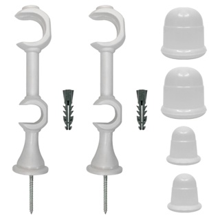 Suporte Cortina Duplo 28/19MM com Ponteira (Par) - Várias Cores em Oferta na Shopee