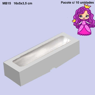 Embalagem MB15 com Visor em papel cartão Colorido - 16x05x3,5 cm- Pacotes com 10 unidades em Oferta na Shopee
