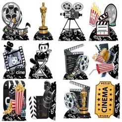 Cinema kit decoração de festa infantil 10 display de 20cm
