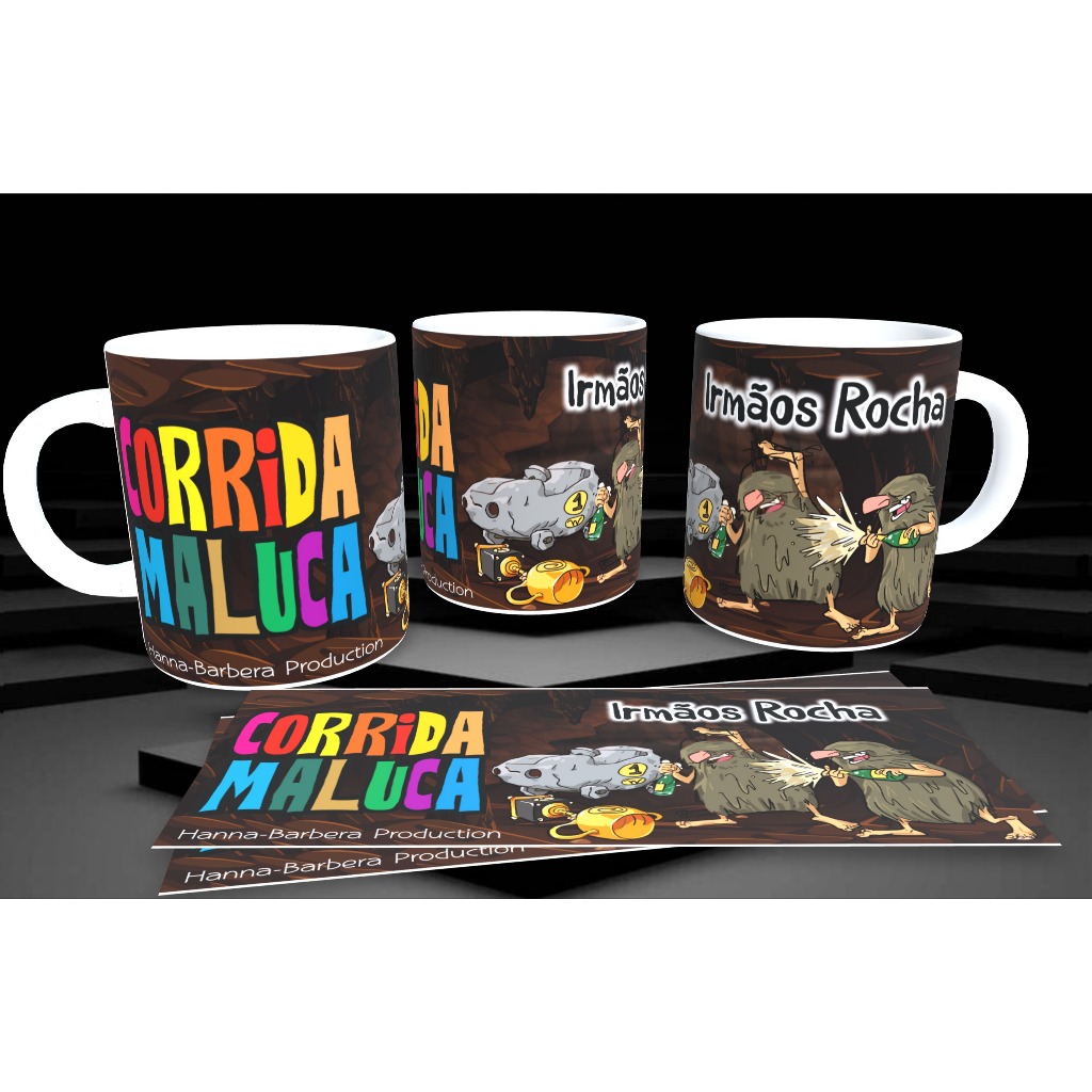 Caneca Irmãos Rocha Corrida Maluca Personalizada Desenhos Antigos Vintage / Desenhos Clássicos.
