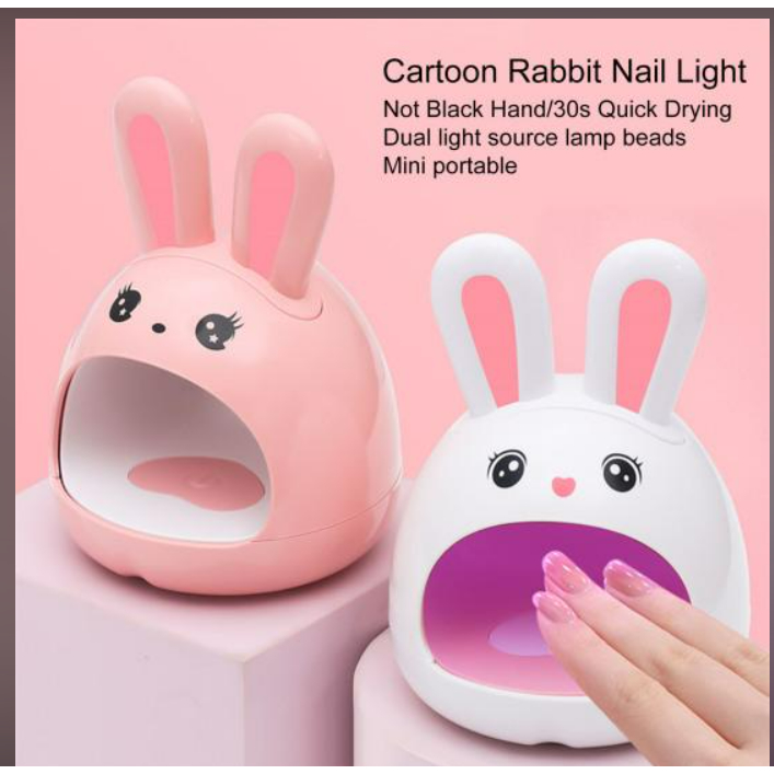mini cabine secador de unha LED UV de bichinho fofo com 8 leds  coelho ou panda OFERTA