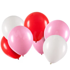 75 unidades Balões 8 Polegadas - Bexigas Vermelho Branco e Rosa