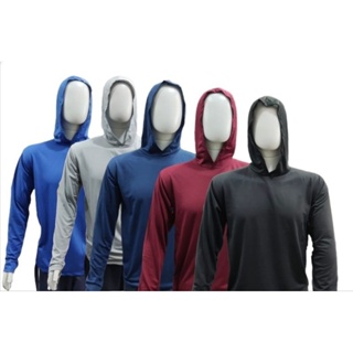 kit 5 camisa manga longa malha fria poliéster com capuz REF-2022 em Oferta na Shopee