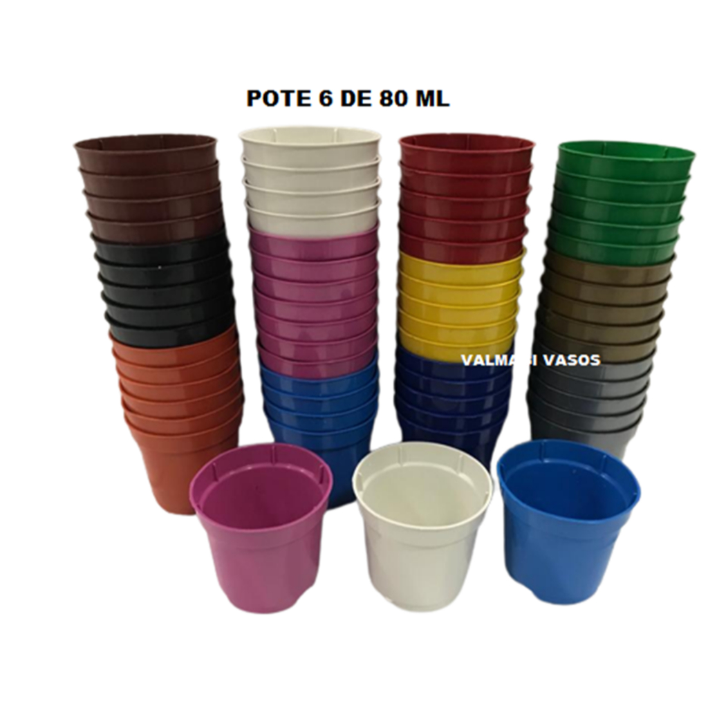 50 Vasos Pote 6 Vasinhos 80 ml Coloridos Para Suculentas Cactos Lembrancinhas em Oferta na Shopee