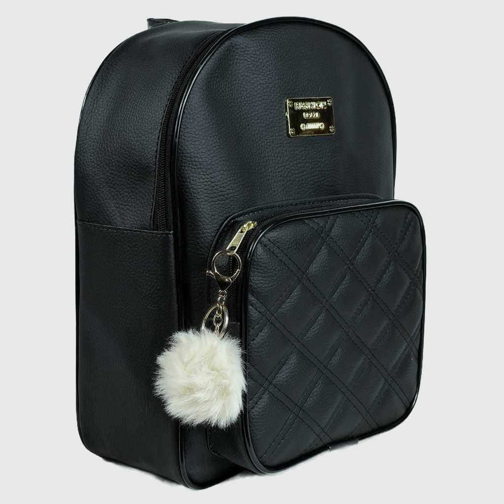 Mochila Feminina, Mochilinha Pequena e Estilosa, Perfeita Para a Faculdade ou Escola + POMPOM em Oferta na Shopee