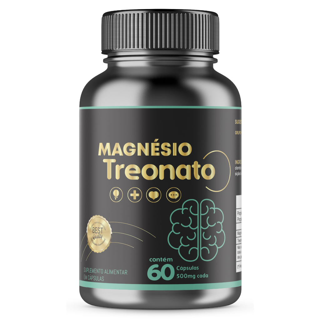 3 Magnésio De L.Treonato 120 Caps Puro Natural 500mg (Total 360Caps)