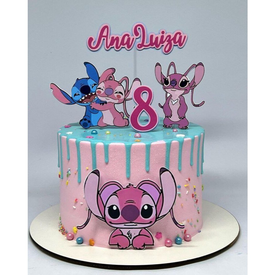 Topo de Bolo Lillo Stitch 11 - Personalizado com nome e idade - achadinhos e novidades Shopee