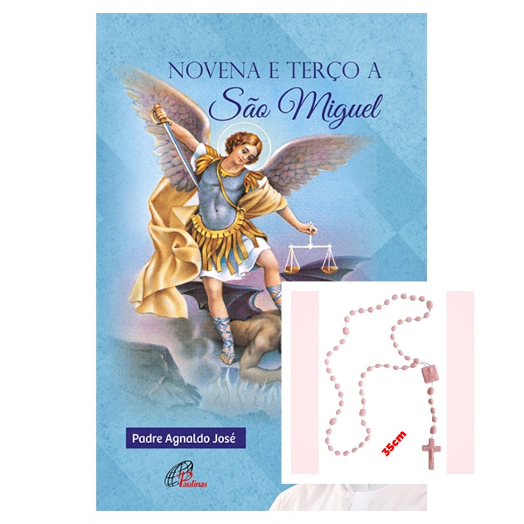 Livro Novena e terço a São Miguel - Religião Devocionarios + Terço