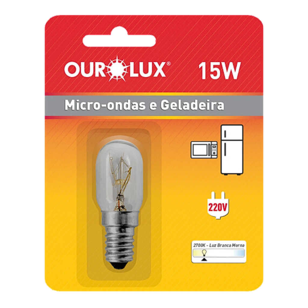 Lâmpada Para Geladeira e Micro-ondas 220V 15W Suporte E14