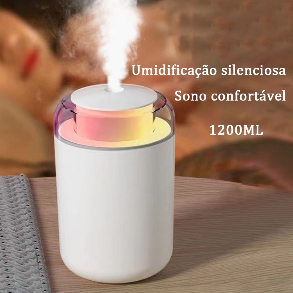 1200ml Umidificador E Aromatizador De Ar Ultrassônico De Ambiente Portátil