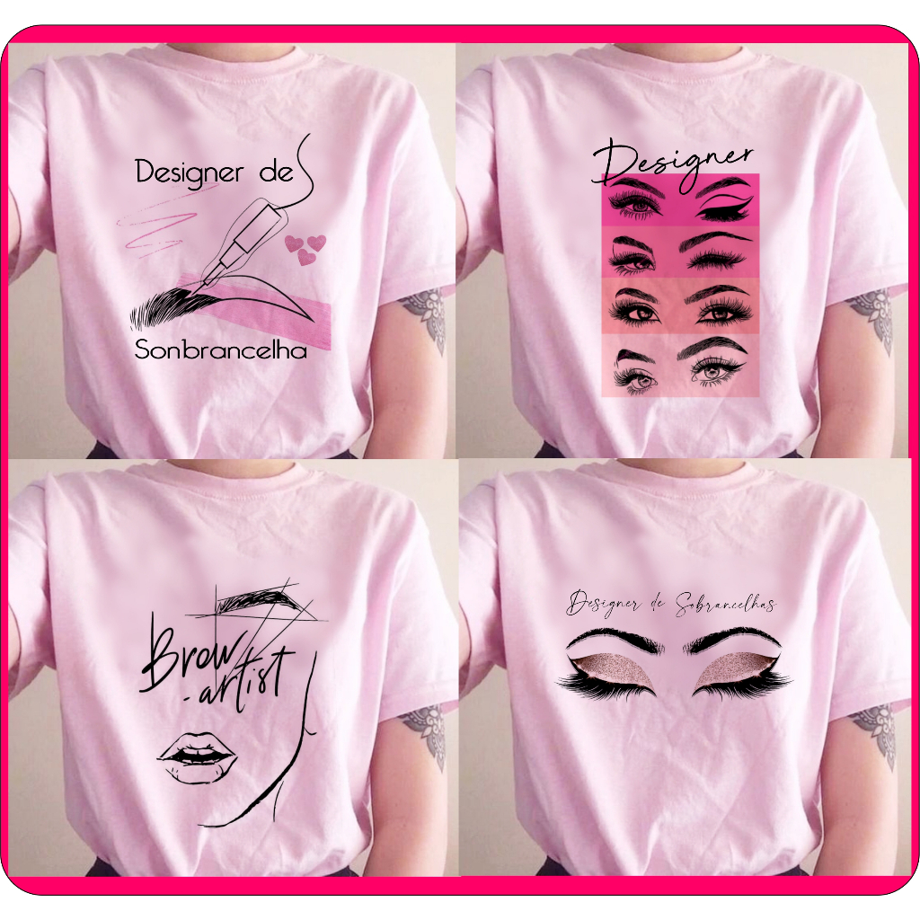 camsieta blusa designer de sobrancelhas, t shirt design sombrancelha plus size, profissões em Oferta na Shopee