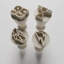 Kit com 04 Carimbos para docinhos/brigadeiro - Relâmpago Carro