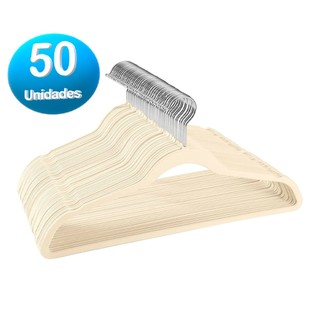 Kit Cabides Veludo Para Roupas Adulto 50 Unidades Fino Resistente