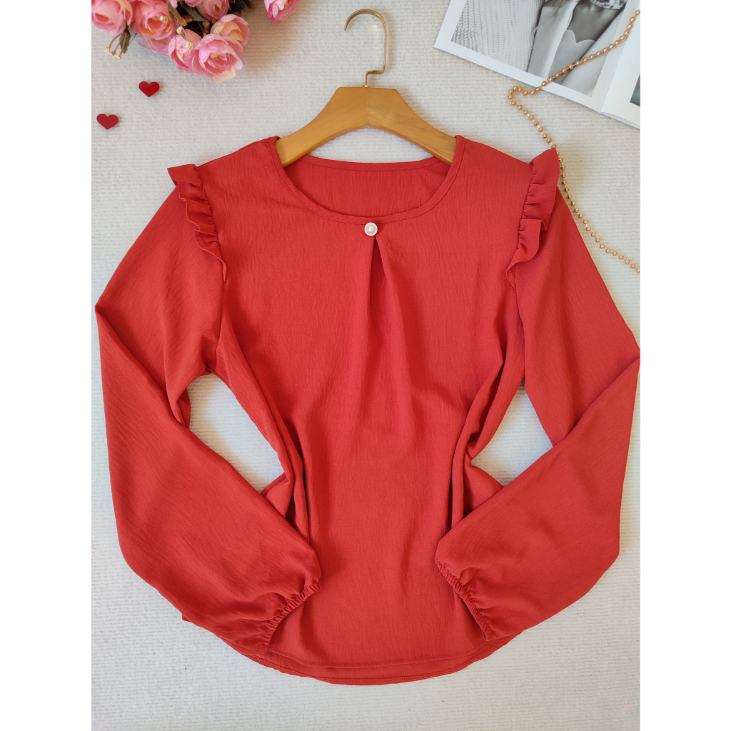 L.L. MODAS FEMININA   blusa feminina manga longa tecido duna em Oferta na Shopee