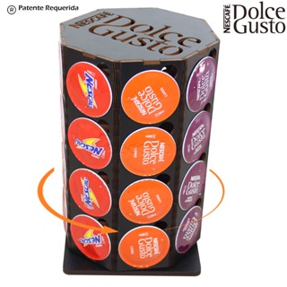 Porta Capsula Giratório Para Dolce Gusto 32 Capsulas Octogonal Torre Preto Mini - Decori Br em Oferta na Shopee