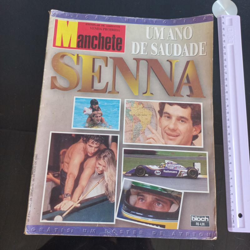 Revista manchete um ano de saudades Senna 1995