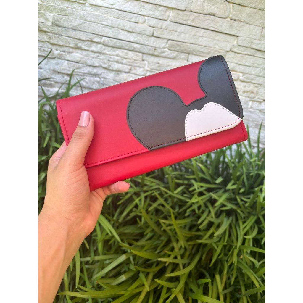 Carteira Feminina Pequena De Mão Mickey Grande Compacta Porta Cartão