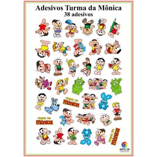 ADESIVOS TURMA DA MÔNICA - AUTO COLANTE - CARTELA em Oferta na Shopee